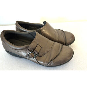 Clarks‎ Women's Loafers Flats Brown Metallic 8.5 M Cabincore Comfortable Shoes